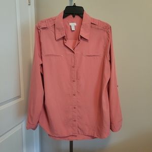 Chicos size 3 dusty coral button shirt